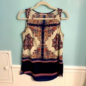 XS Pattern Sleeveless Blouse